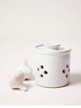 Farmhouse pottery silo garlic keeper